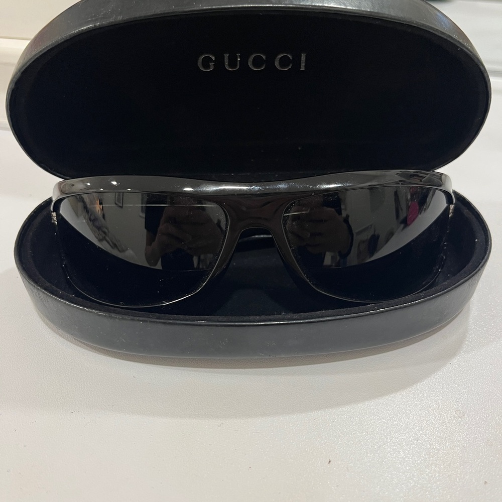 Gucci Black Shield Sunglasses